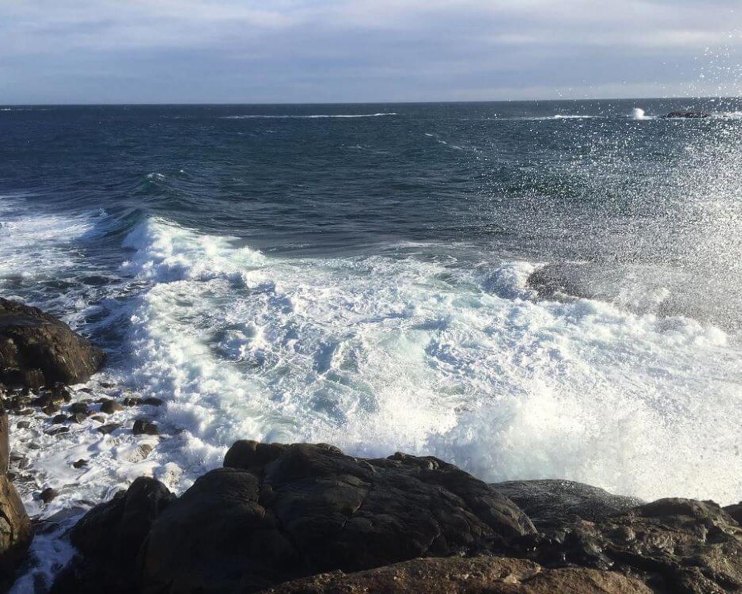 High waves at Tromøy shore, "Rollingstone" (Raet) National Park in planning, Arendal