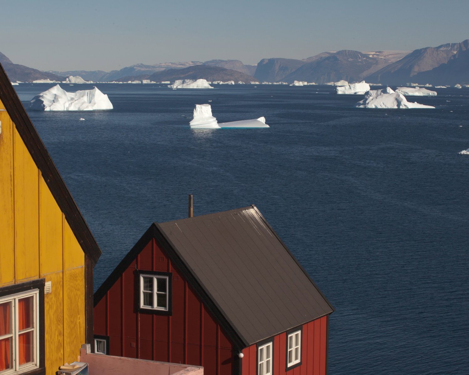 Icebergs in the sea